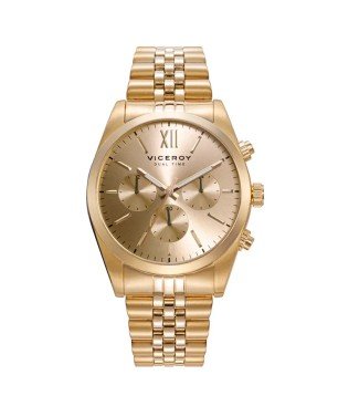 Reloj VICEROY 42423-23 Hombre Acero multifunción con esfera dorada IP dorado