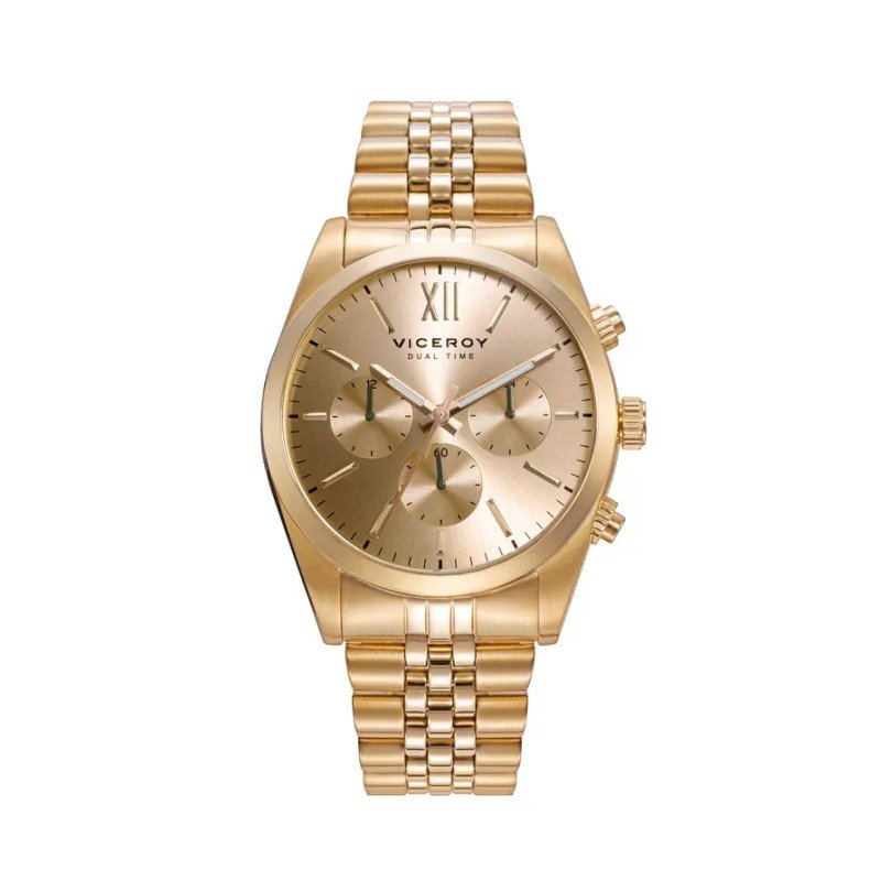 Reloj VICEROY 42423-23 Hombre Acero multifunción con esfera dorada IP dorado