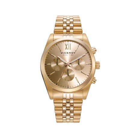 Reloj VICEROY 42423-23 Hombre Acero multifunción con esfera dorada IP dorado