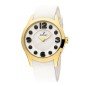 Reloj Nowley 8-5234-0-1 analógico blanco y dorado mujer