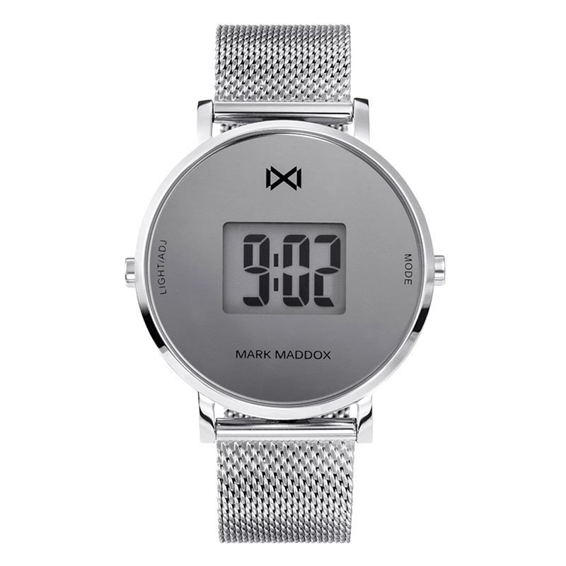 Reloj MARK MADDOX Notting Mujer - Brazalete Acero Malla Milanesa - Esfera Plateada con Visualización Digital | 3 ATM | MM0118-80 Reloj MARK MADDOX Notting Mujer - Brazalete Acero Malla Milanesa - Esfera Plateada con Visualización Digital | 3 ATM | MM0118-80