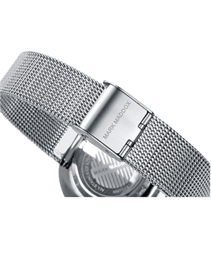 Reloj MARK MADDOX Mujer - Brazalete de Acero Tipo Malla Milanesa con Esfera Blanca - Dos Agujas | 3 ATM | MM7013-00