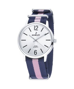 Reloj Nowley 8-5538-0-24 analógico rosa y azul nylon mujer