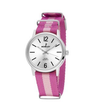 Reloj Nowley 8-5539-0-16 analógico tonos rosas nylon mujer