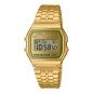 Reloj CASIO Vintage Unisex - Digital Iconic Brazalete de Acero IP Dorado - Esfera Dorada con Acentos Verdes | A158WEGV-9AEF