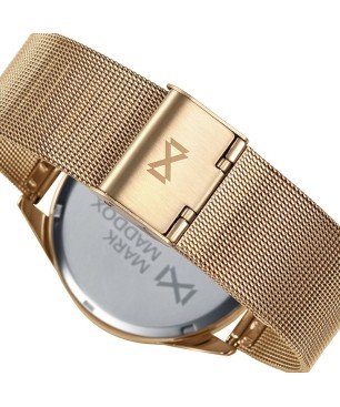 Reloj MARK MADDOX Marais Hombre - Brazalete Acero IP Dorado Malla Milanesa - Esfera Plateada | 5 ATM | HM0117-13