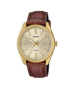 Reloj CASIO Para Hombre - Correa de cuero auténtico MTP-1302 Series - MTP-1302PGL-9AVEF