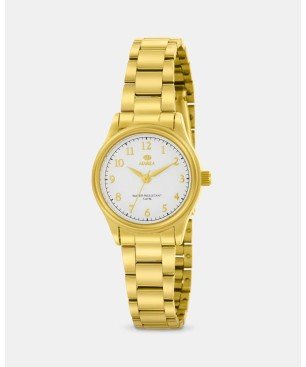 Reloj Marea B41390/3 de Mujer correa de acero en color dorado y esfera blanca con índices y agujas en color dorado