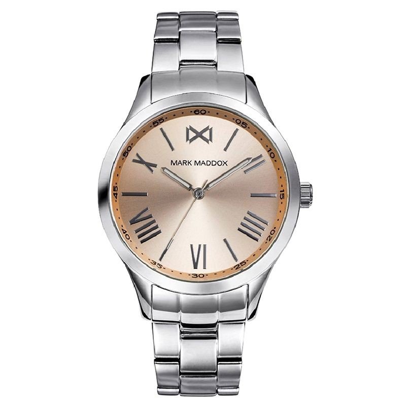 Reloj MARK MADDOX Tooting Mujer - Brazalete de Acero con Bisel y Esfera Rosada - Números Romanos | 5 ATM | MM7122-93