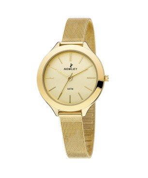 Reloj Nowley 8-5586-0-1 analógico malla dorado mujer