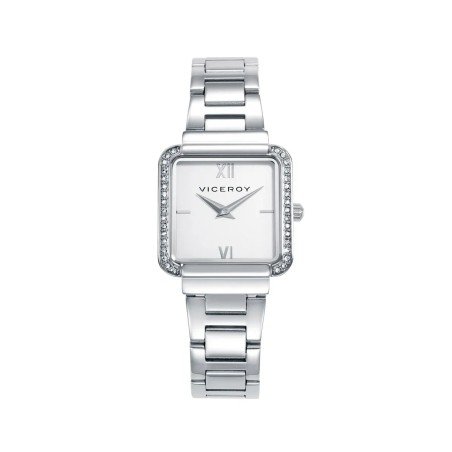 Reloj Viceroy 401244-03 Caja de acero con circonitas y brazalete de acero con movimiento cuarzo