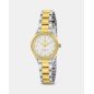 Reloj Marea B41390/2 Para Mujer correa de acero bicolor y esfera blanca con índices y agujas en color dorado