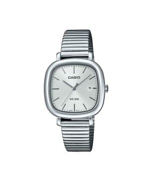 Reloj CASIO Mujer - Cuadrado con Esfera Plateada LTP-B166-Series - LTP-B166D-7AVEF