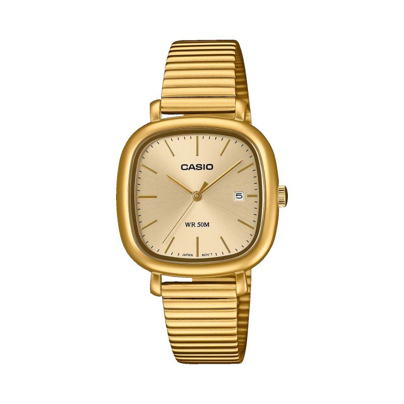 Reloj CASIO Para Mujer - Acero IP Dorado con Esfera Cuadrada - Calendario y Resistencia al Agua 50m - LTP-B166G-9AVEF Reloj CASIO Para Mujer - Acero IP Dorado con Esfera Cuadrada - Calendario y Resistencia al Agua 50m - LTP-B166G-9AVEF
