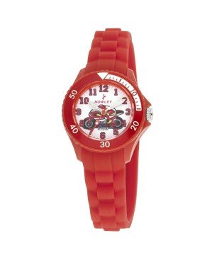Reloj Nowley 8-5412-0-7 analógico rojo moto niño