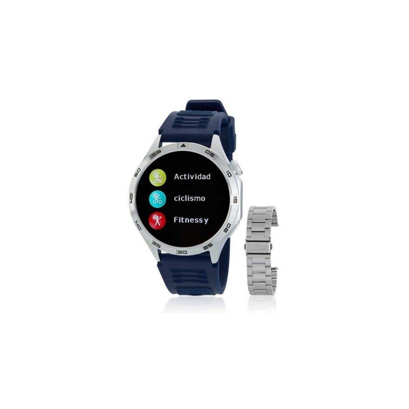 Smartwatch MAREA B58013/3 + Correa en acero inoxidable y otra de regalo de caucho azul.
