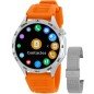 Smartwatch MAREA B58013/5 Unisex Acero + correa intercambiable de silicona color naranja