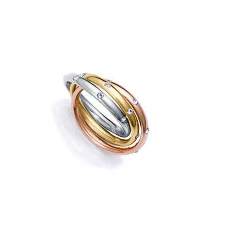 Anillo VICEROY Tres anillos de mujer enlazados de acero en tres tonos | Talla 14 (17,83mm) 14192A01419
