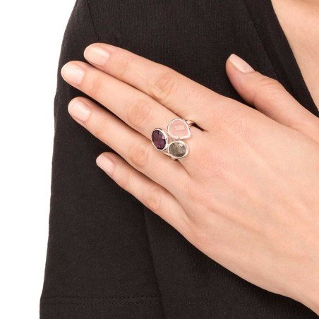 Anillo piedras plateado Vidal&Vidal