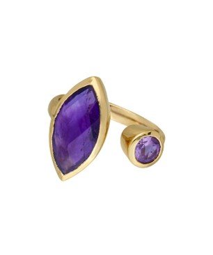 Anillo circonitas lilas chapado Vidal&Vidal