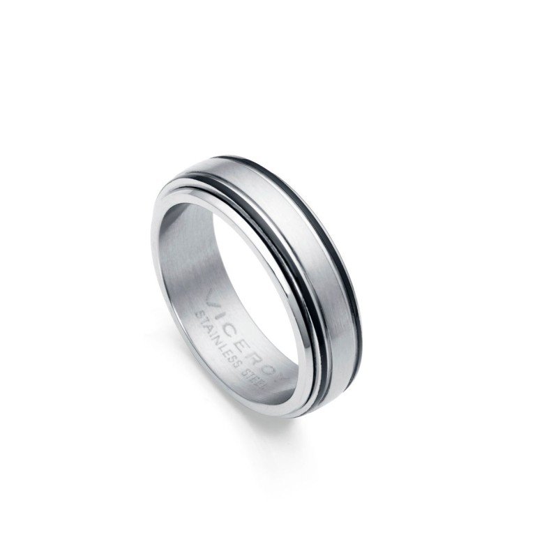 Anillo VICEROY MAGNUM Giratorio Acero Plateado IP Negro Hombre Talla 20 (19.10MM)