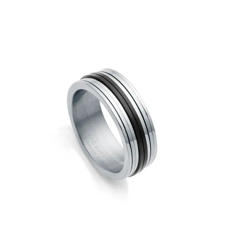 Anillo Viceroy 75294A02410 Hombre Magnum de acero giratorio con ip negro Talla 24 (20,37MM)