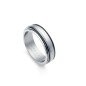 Anillo VICEROY 75329A02600 MAGNUM Giratorio Acero Plateado IP Negro Talla 26 (21,01MM)