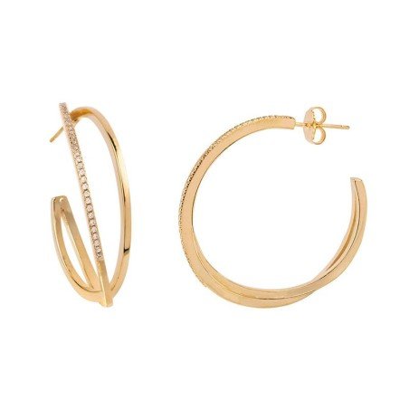 Argollas presión circonitas chapadas Vidal&Vidal