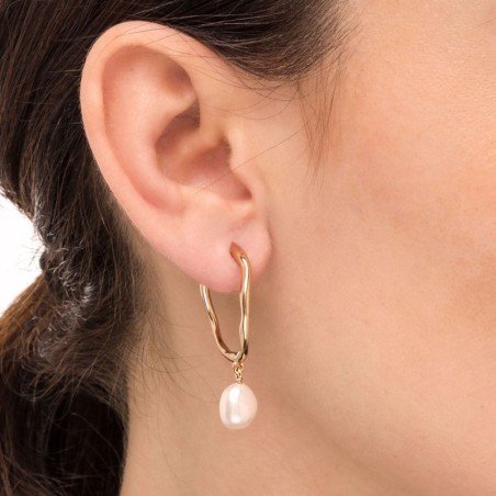 Argollas presión chapadas perla Vidal&Vidal