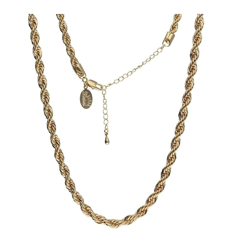 Cadena cordón 60+7 CM chapada en oro (1 micra)