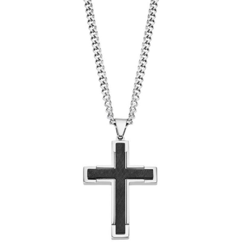 Collar LS2256-1/2 Cruz Acero Hombre