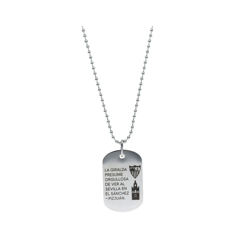 COLLAR OFICIAL ACERO PLACA GRANDE SEVILLA FC
