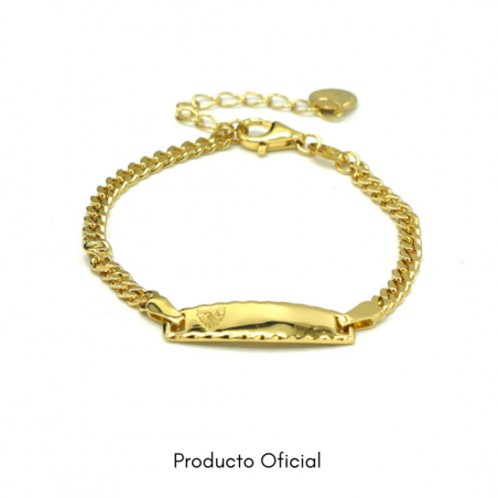 Esclava Sevilla FC CJ20123CT Oficial de plata bañada en oro para BEBÉ con Tarjeta