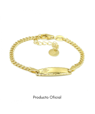 Esclava Real Betis CJ2028CT Oficial de plata bañada en oro para bebé con Tarjeta