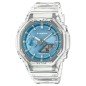 Reloj G-SHOCK Casio GA-2100BM-7A2ER Classic Correa Transparente Esfera Metalizada Azul Hombre Sumergible (200m)