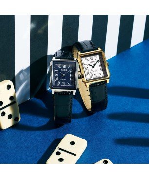 Reloj CASIO Vintage Unisex Correa de piel MTP-B190 Series  MTP-B190GL-7BVEF