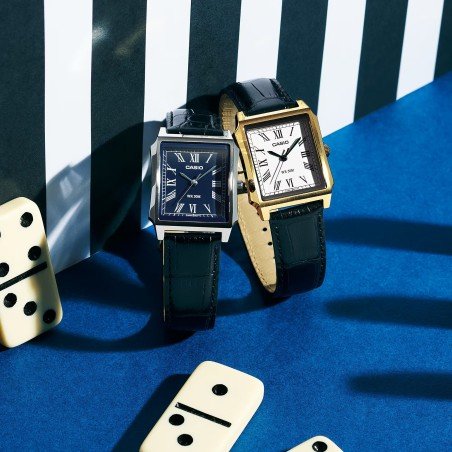 Reloj CASIO Vintage Unisex Correa de piel MTP-B190 Series  MTP-B190GL-7BVEF