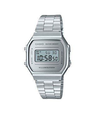 Reloj CASIO Vintage Unisex - Iconic Series Electroluminiscente Plateado - A168WEM-7EF