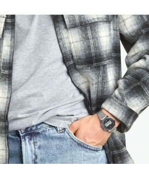 Reloj CASIO Vintage Unisex - Round Digital Brazalete de Acero Plateado - Esfera Negra | A171WE-1AEF