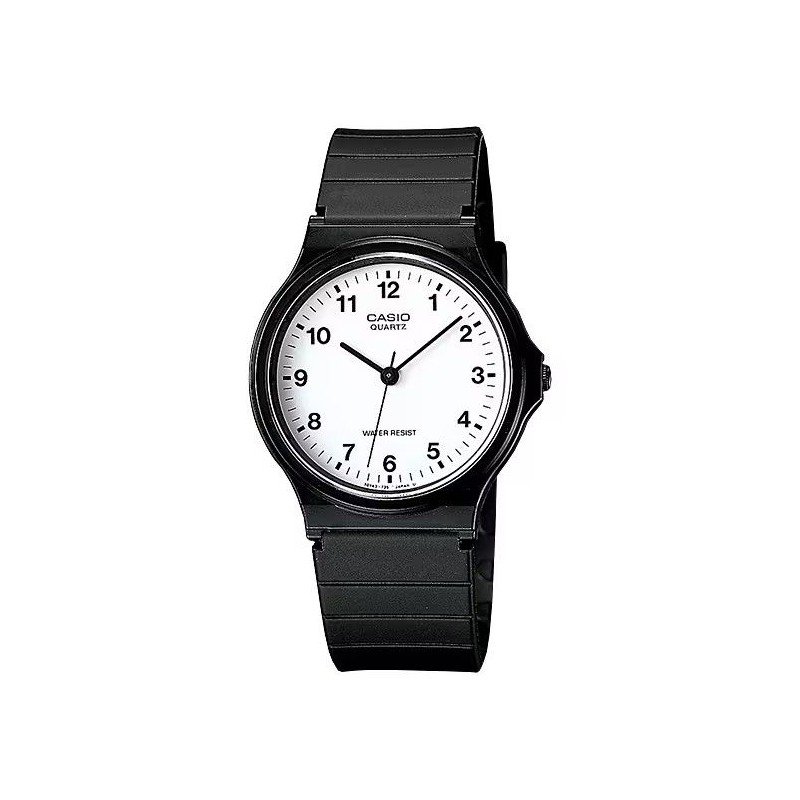 Reloj CASIO Unisex Analógico - Timeless Collection "Estándar" Correa Negra con Esfera Blanca - MQ-24-7BLLEG