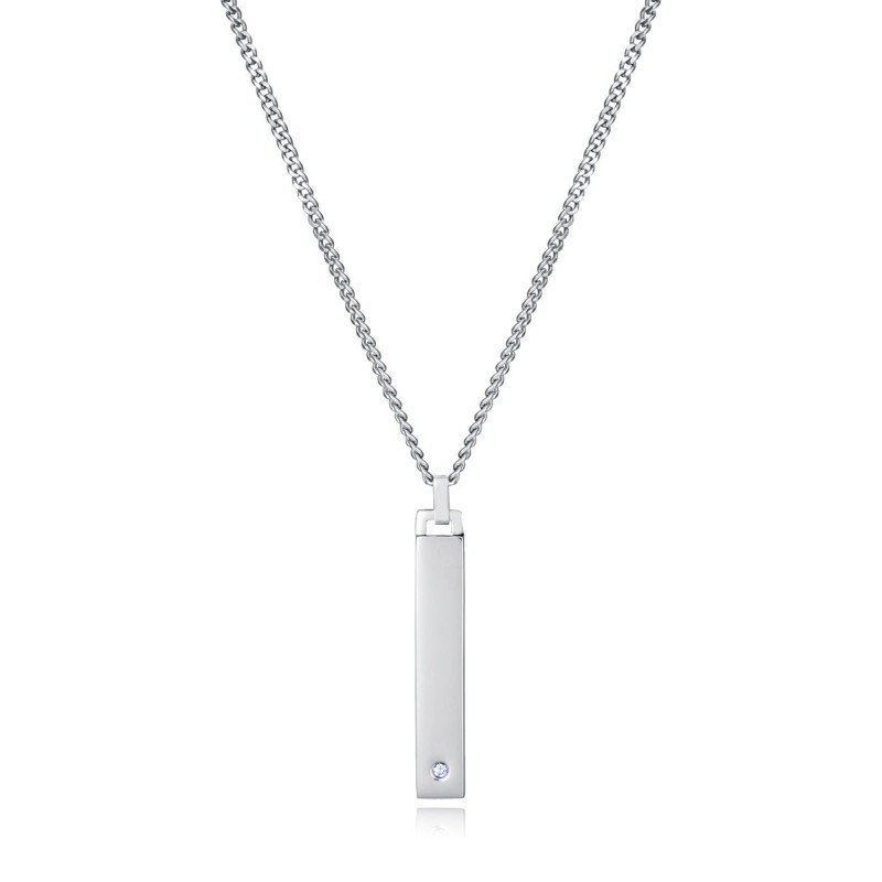 Collar VICEROY Hombre Colección Laura Escanes - Cadena y Barra Colgante de Acero con Diamante Creado | 50 +5 cm | 75387C01000