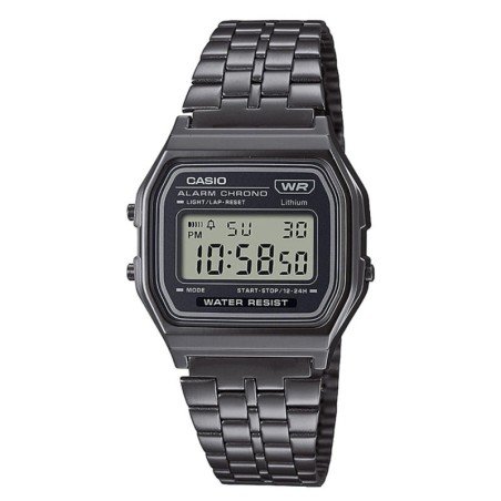 Reloj CASIO Vintage Unisex - Acero Inoxidable IP Gris - Digital Iconic Series - A158WETB-1AEF