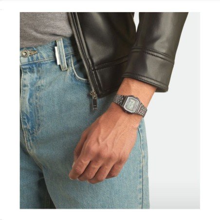 Reloj CASIO Vintage Unisex - Digital Iconic Brazalete de Acero IP Negro - Esfera Negra | A158WETB-1AEF