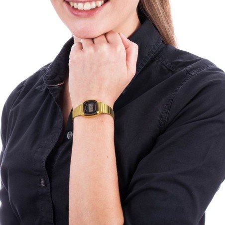 Reloj CASIO Vintage Para Mujer - Mini Collection - Acero IP Dorado con Esfera Negra Digital | LA670WEGA-1EF
