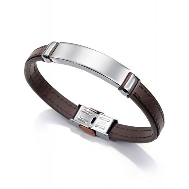 Pulsera VICEROY Para Hombre - Piel Marrón con Detalle Placa Central de Acero | 6371P09011 Pulsera VICEROY Para Hombre - Piel Marrón con Detalle Placa Central de Acero | 6371P09011