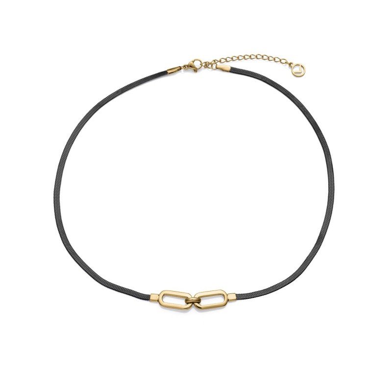 Collar VICEROY 75371C01010 Acero Cadena de Serpiente Dorado y Negro Mujer