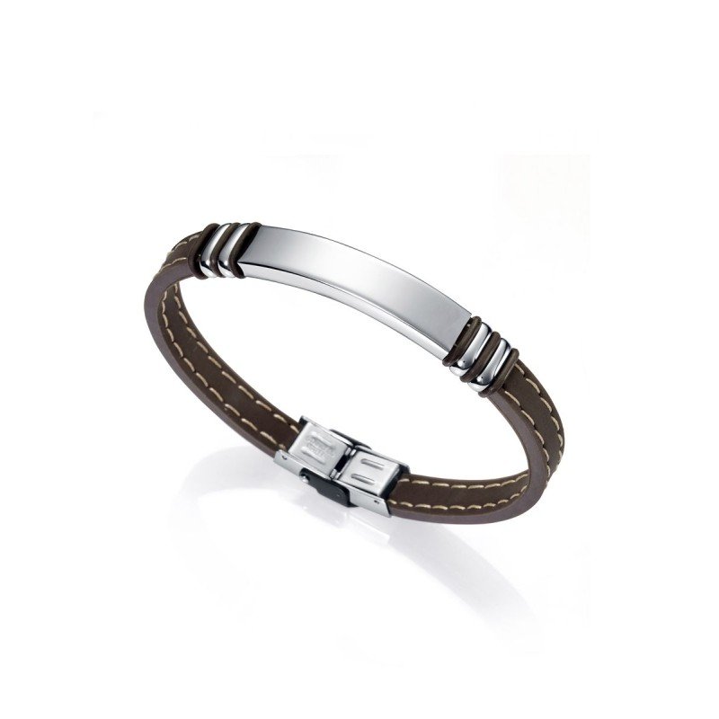 Pulsera VICEROY Air Para Hombre - Piel Marrón con Detalle Placa Central de Acero | 6343P09011 Pulsera VICEROY Air Para Hombre - Piel Marrón con Detalle Placa Central de Acero | 6343P09011