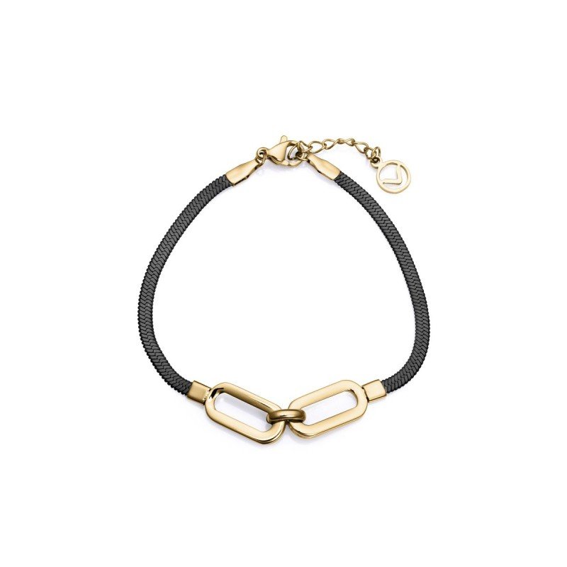 Pulsera VICEROY 75371P01010 Acero Cadena de Serpiente Dorado y Negro Mujer