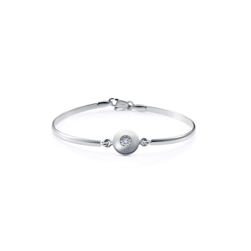 Pulsera VICEROY Mujer Colección Laura Escanes - Acero Semi Rígida con Detalle Central - Diamante Creado | 6,2 cm | 75386P01000