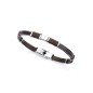 Pulsera VICEROY 14127P01011 hombre Magnum de piel marrón cable y detalles de acero con cordón marrón